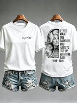 Women's  Vintage Signature Graphic Memorial Print T-Shirt