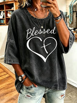 Women's God Is Good Faith Cross Print Hooded Sweatshirt