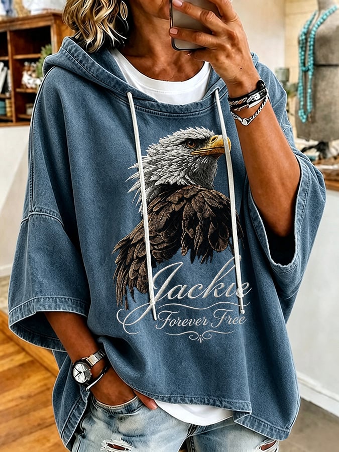 Women'S Casual Bald Eagle "Jackie" Print Top