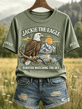 Women's Retro "Forever Watching The Sky" Jackie Print Crew Neck T-Shirt