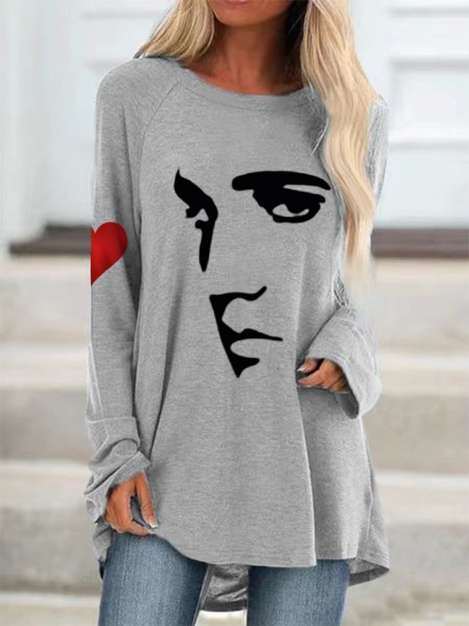 Women's Silhouette Print Souvenir Long Sleeve T-Shirt