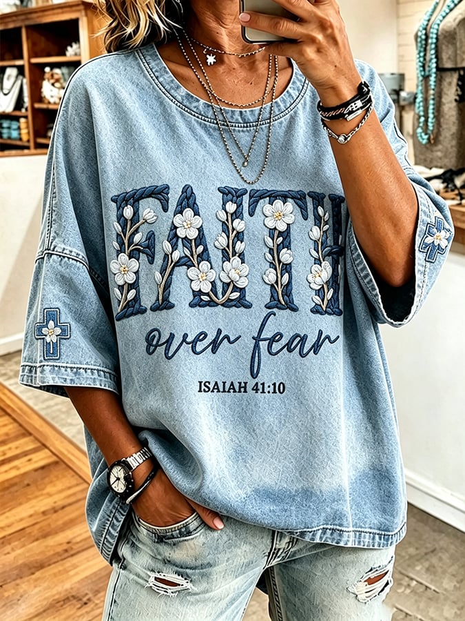 Women's God Is Good Faith Cross Print Hooded Sweatshirt
