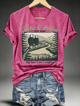 Women's JACKIE & SHADOW Print Crew-Neck T-Shirt