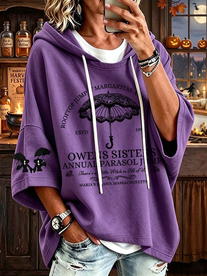 Women's Owens Sisters Apothecary Witch Print Hooded Sweatshirt