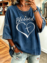 Women's God Is Good Faith Cross Print Hooded Sweatshirt