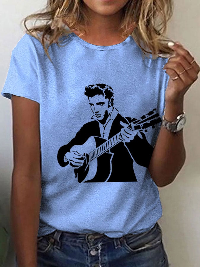 Women's Retro Music Star Print T-Shirt