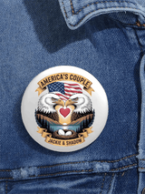 Unisex Retro America's Couple Jackie & Shadow Pin-Back Button