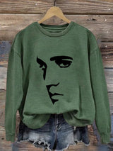 Retro King Of Rock Roll Print Sweatshirt