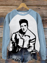Women's Vintage Printed Round Neck Sweatshirt
