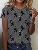 Women's Music Singer Printed Crew Neck T-Shirt