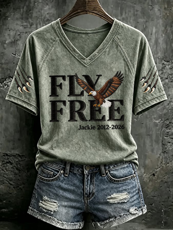 Women's Fly Free Jackie Print Casual T-shirt