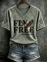 Women's Fly Free Jackie Print Casual T-shirt