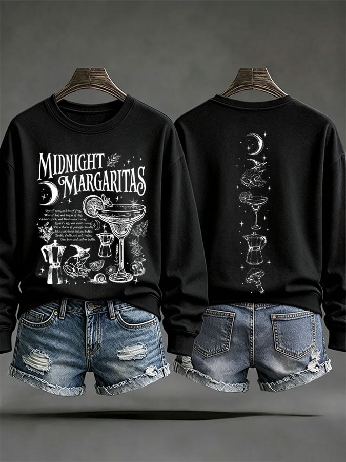 Women's Midnight Margaritas Print Casual Sweatshirt
