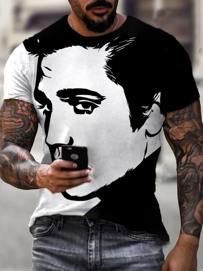 Men's Retro Music Star Print T-Shirt