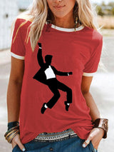 Women's Legendary Singer Actor Silhouette Casual Tee