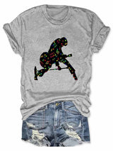 Women's King Of Music Print Round Neck Short Sleeve T-Shirt