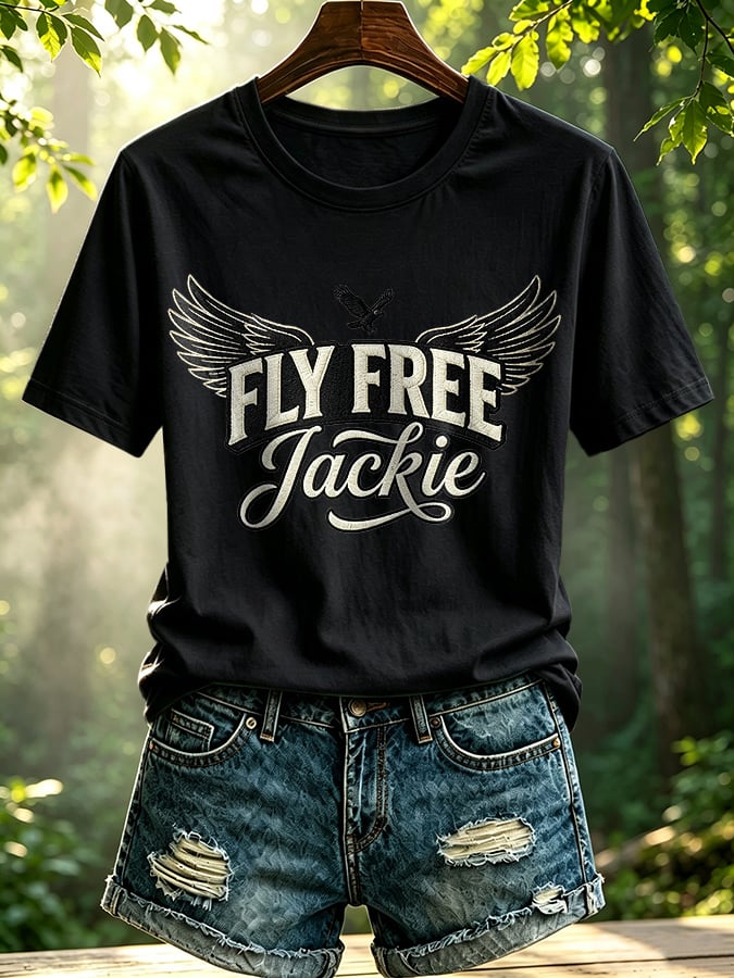 Retro Fly Free Jackie Print T-Shirt