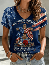 Women'S 250 YAERS OF FREEDOM Printed Casual T-Shirt