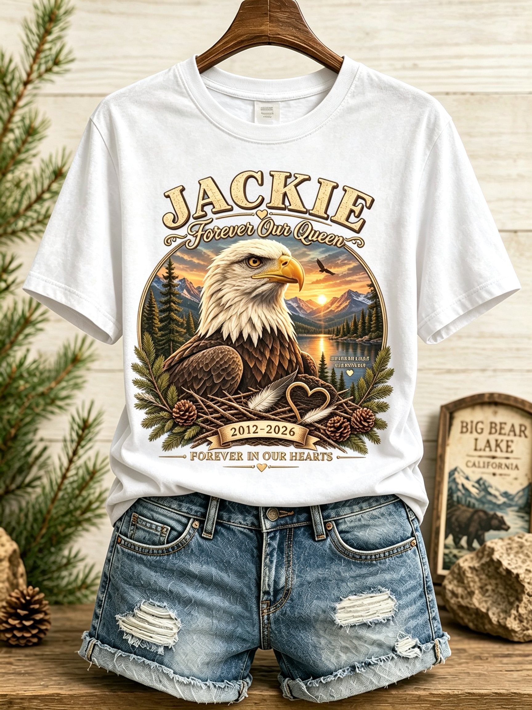 Women's Forever Over Big Bear, Fly Free Jackie Print T-shirt