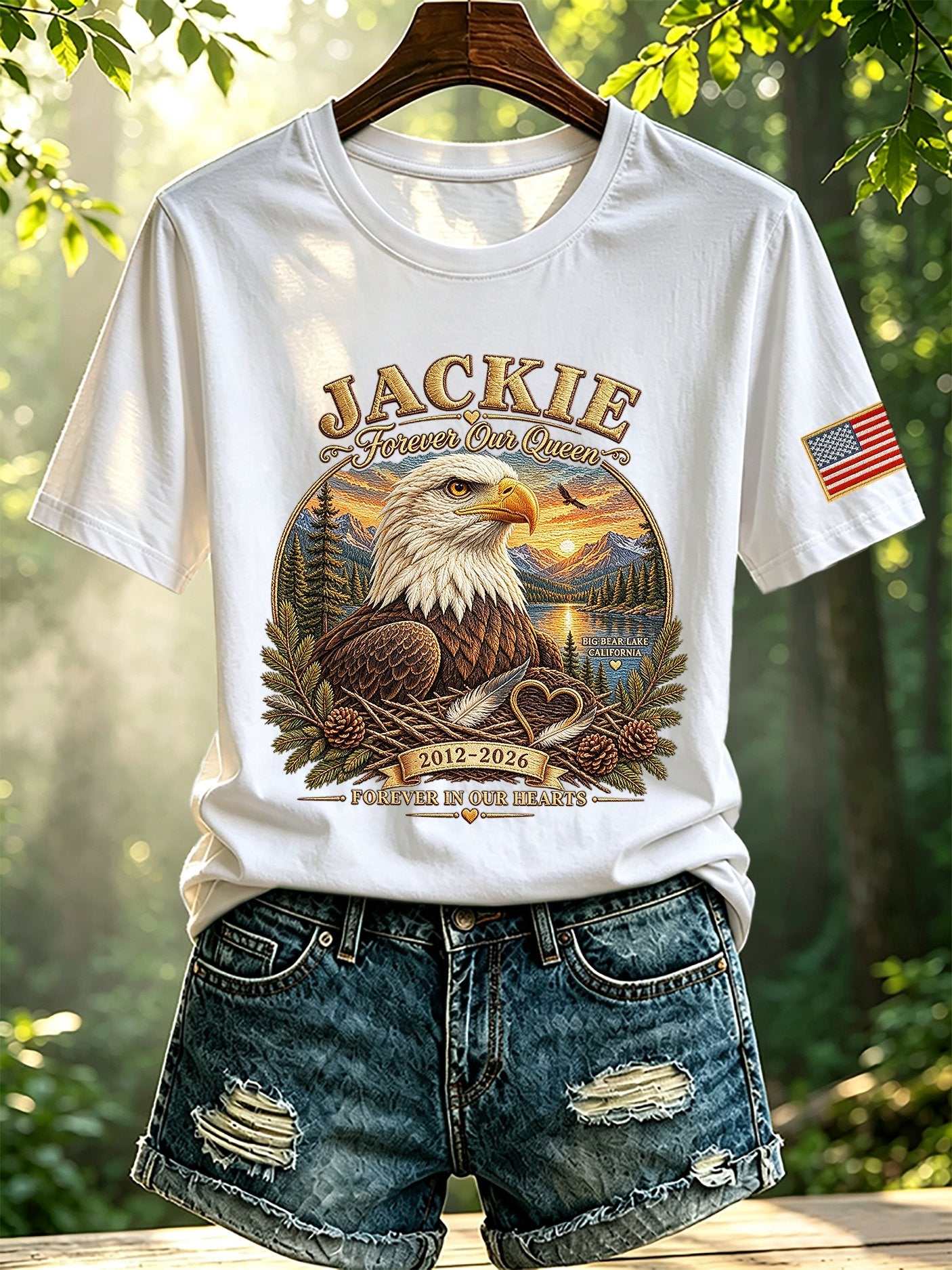 Retro Jackie Forever Our Queen 2012-2026 Forever In Our Hearts Print T-Shirt