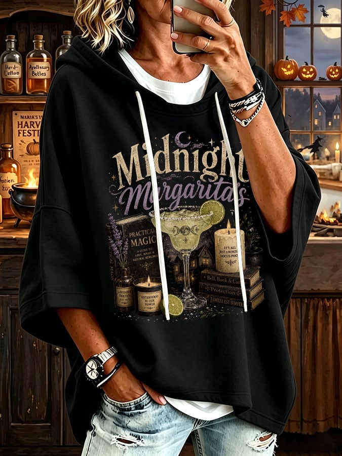 Women's Midnight Margaritas Print Hooded Sweatshirt