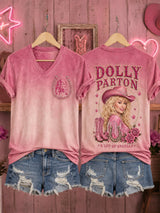 Women's Printed T‐shirt, Tribute to Country Music Legend Dolly Parton