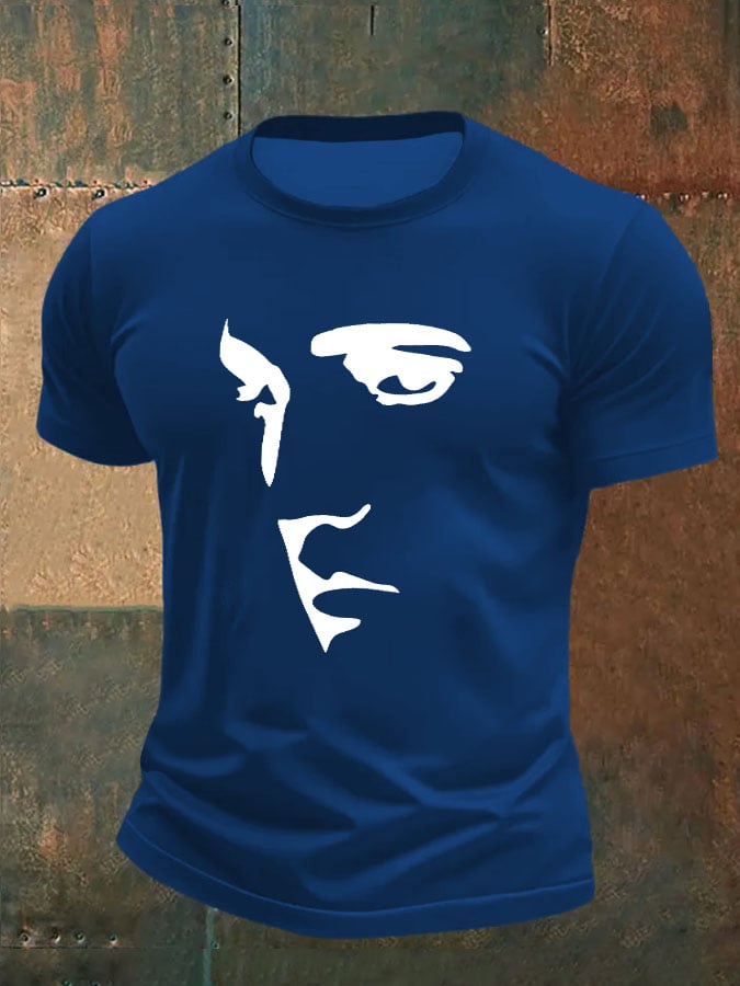 Men's Retro King Of Rock Roll Print T-Shirt