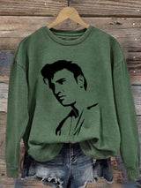 Retro King Of Rock Roll Print Sweatshirt