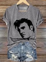 Women's Vintage Printed Casual V-Neck T-Shirt