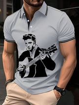 Men's Vintage Music Star Printed Polo Shirt