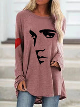 Women's Silhouette Print Souvenir Long Sleeve T-Shirt